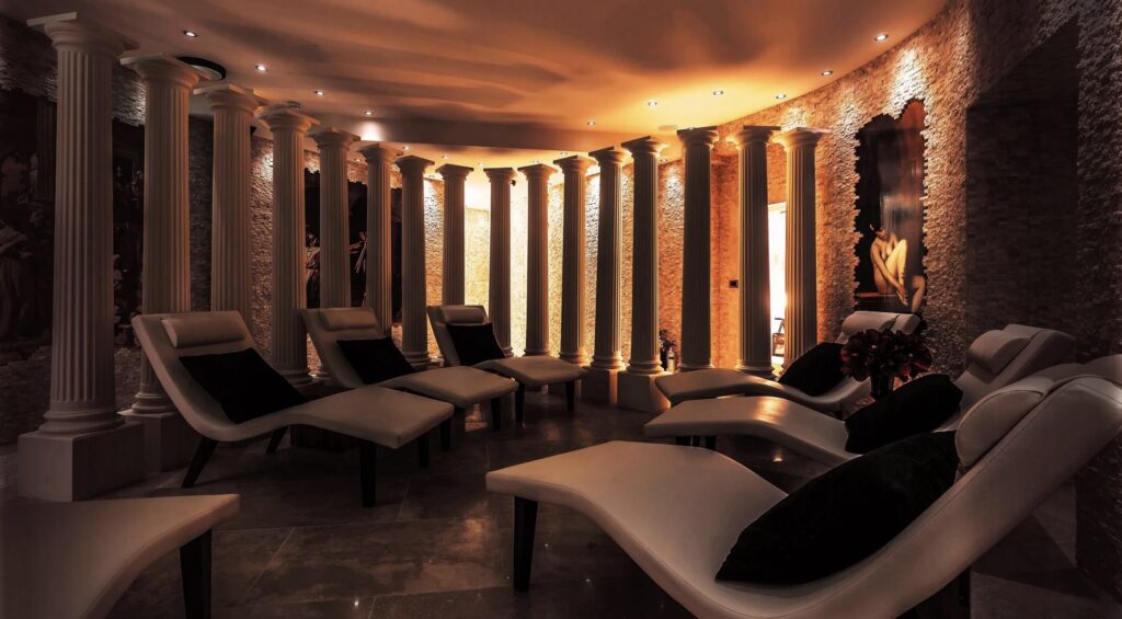 Relaxing massage chair in a tranquil London spa room at Thai Square Massage Spa for a day of relaxation.
