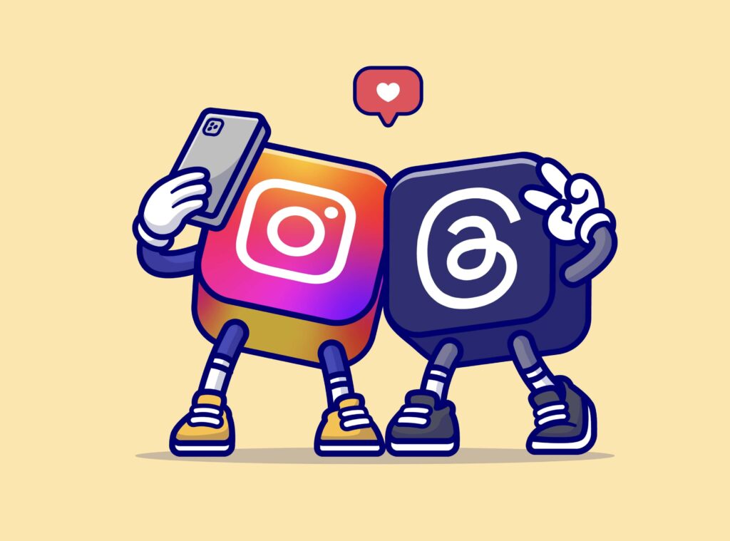 Instagram logo with a couple urging users to follow their account for a chance to win a free Thai massage  London.
