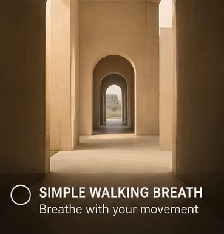 Circular architecture representing diaphragmatic breathing and calm body awareness