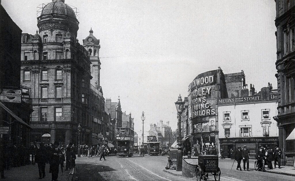 Vintage 1920s photograph of Rosebery Avenue toward Islington Green, near Angel Station and Asiatic Thai Massage
