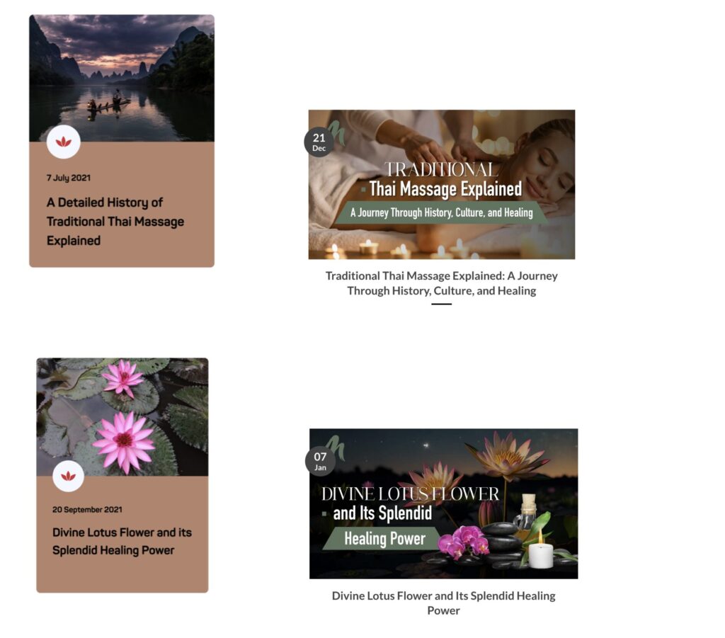 Our Divine Lotus Flower Content: Divine Lotus Flower and Its Spendid Healing Power copied by www.me-thais.co.uk. Screenshot examples illustrating content mirroring and adapted wellness terminology observed within the local digital wellness sector.