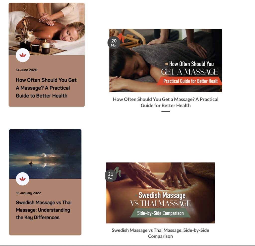 How Often Should You Get a Massage? Examples of closely adapted content structures relating to massage education and wellness marketing by www.me-thais.co.uk