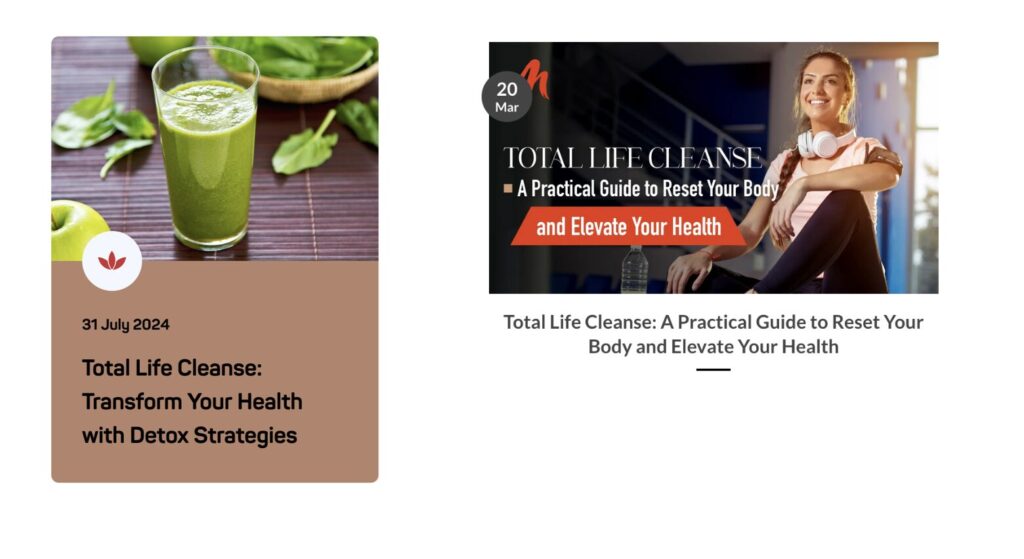 Asiatic Total Life Cleanse: Transform Your Health with a Detox Strategy. Content mimicry. Examples of closely adapted content structures by www.me-thais.co.uk
