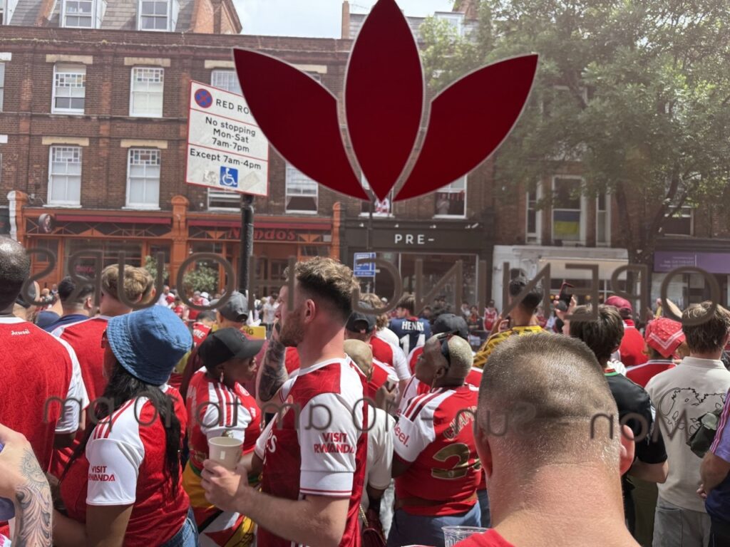 Arsenal parade atmosphere near Asiatic Thai Massage Angel and Upper Street/