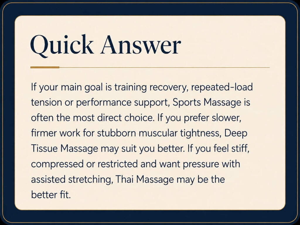 Quick guide to choosing between deep tissue, sports and Thai massage